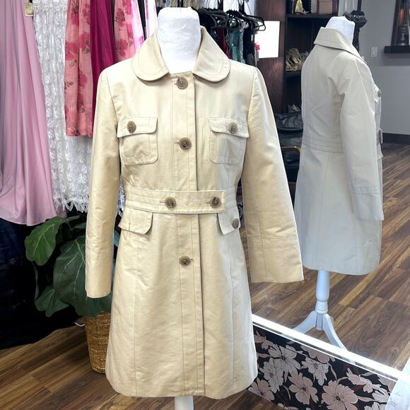 J.CREW Jackets & Blazers - RARE Y2K J.Crew SAMPLE Tailored Trench Coat Classic Khaki Belted Pre-Production